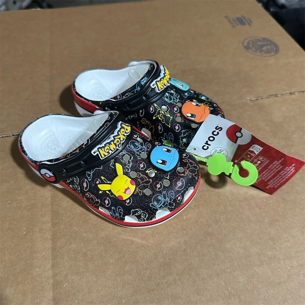 Crocs Pokemon Print Classic Clog 'Black' 211345-90H | Kids Toddler 8 EU24 | NWT